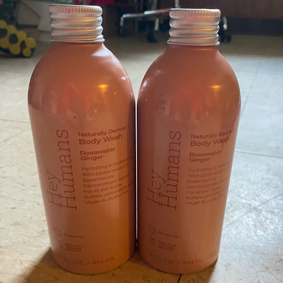 NWT 2 Hey Humans Naturally Derived Body Wash Scent: Rosewater Ginger, 14oz - Picture 2 of 3